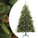 vidaXL Sapin de Noël artificiel avec charnières et pommes de pin 180 cm