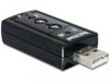 Delock USB-A naar 3,5mm Jack / Mini Toslink headset adapter - Zwart