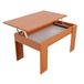 Duérmete Online Notenhout, in hoogte verstelbare salontafel, woonkamertafel of eetkamer, gekleurd oppervlak, afmetingen: 90 cm (breedte) x 50 cm (diepte) x 46-57 cm (hoogte), hout, 90 x 50 x 46/57 cm