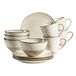 MÄSER Nottingham Vintage serviesset voor 4 personen, 12-delig, aardewerk, beige