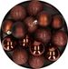 Cosy & Trendy Kerstballen set donkerbruin - mix mat glans glitter - 6 en 8 cm - 36 stuks