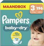 Pampers Baby Dry Maat 3 Maandbox 196 stuks 6/10KG
