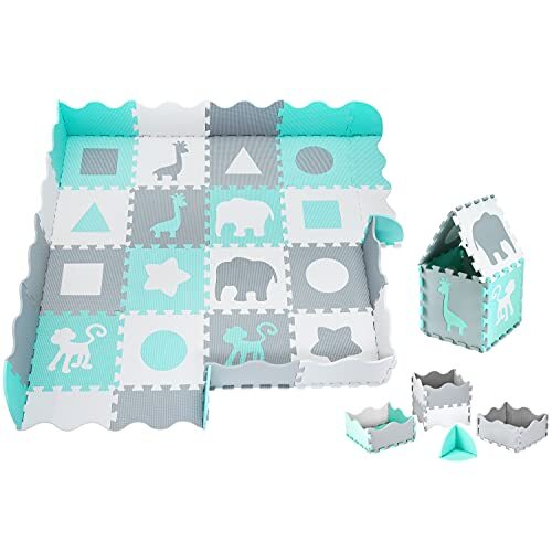 Moby-System babymat, 150 x 150 cm, reukloos, grote mat voor kinderen, puzzelmat voor jongens en meisjes, puzzelmat voor kinderen, geurloze educatieve mat