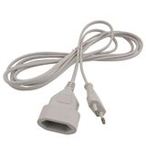 UNITEC Euro-verlenging met stekker en koppeling, 3 m, wit