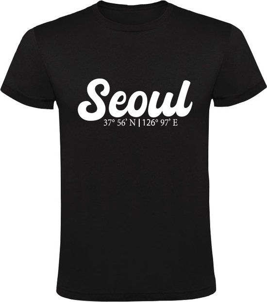 Sol's Seoul Coordinaten Heren T-shirt - Zwart - Maat M
