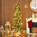 JUTE Sapin Artificiel De Noël 180 Cm, Arbre Fin Lumineux 200 Led 8 Modes, 605 Branches Vertes Pliables