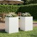 VidaXL Jardinière 2 pcs blanc 40 x 40 x 75 cm acier laminé à froid