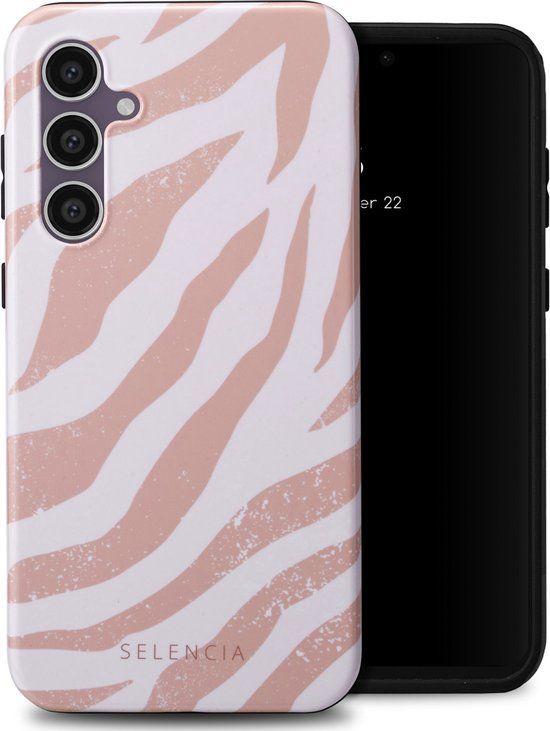 Selencia Vivid Backcover - Colorful Zebra Old Pink - Samsung Galaxy S23 FE