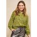 EsQualo Blouse Little City Print Maat: 36 | Longsleeves Outlet | Dames | Groen