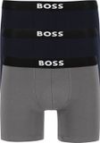 HUGO BOSS ONE boxer briefs (3-pack) - heren boxers normale lengte - donkerblauw en grijs