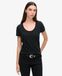 Superdry Femme Coton Logo Brodé À Encolure Dégagée Studios T-Shirt À Col Rond, Noir, Taille: 44