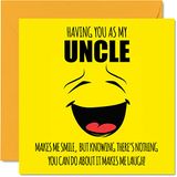 Grappige Make Me Smile Grappige verjaardagskaart voor oom – verjaardagskaart voor oom van nichtje, neef, oom, grap, 145 mm x 145 mm, verjaardagskaart voor oom