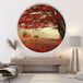 Stickers Trompe L'Oeil Arche Ronde - Arbre Rouge - Diamètre 140 cm