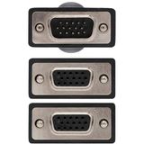Levitantes SVGA-splitterkabel - 45 cm lange kabel met HDB15-connector en 2 HDB15-connectoren, ideaal voor het splitsen van videosignalen en monitoren.