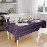 Bonamaison Tafelkleed, Anti-Mold, Sneldrogend, Waterdicht, 100% Polyester Tafellaken, Paars, zwart, 140 x 160 Cm - Ontworpen en Vervaardigd in Turkije