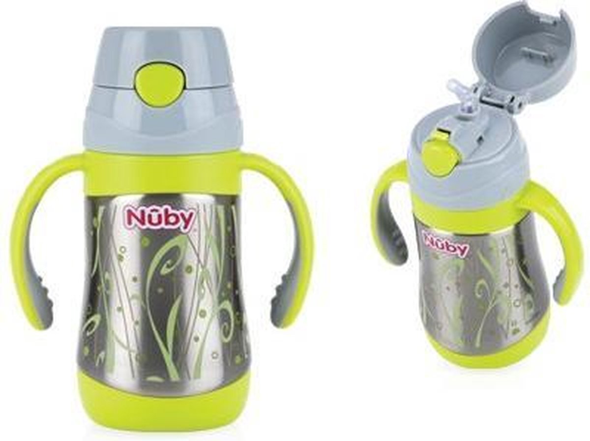 Nuby Nuby ID10279 Thermo roestvrijstalen rietje, 280 ml