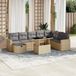 Maison Exclusive - Ensemble de meubles de jardin 9 pièces avec canapé et coussins, beige, en polyrotin