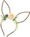 CHAKS diadeem paashaas/bunny oren - met bloemen - wit - one size