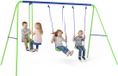 Outsunny Balançoire d'enfant - Métal - 280x140x178cm - Vert, Bleu