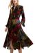 Desigual Jurk olijfgroen / bordeaux / zwart