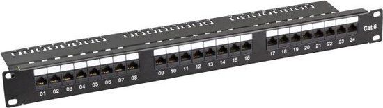 EFB Elektronik Patch Paneel - UTP - 24xRJ45 - Cat6 - 19 inch - 1U - Zwart