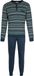Pastunette Lodge Pyjama Katoen Interlock Blauw/Groen Gestreept Maat 2XL