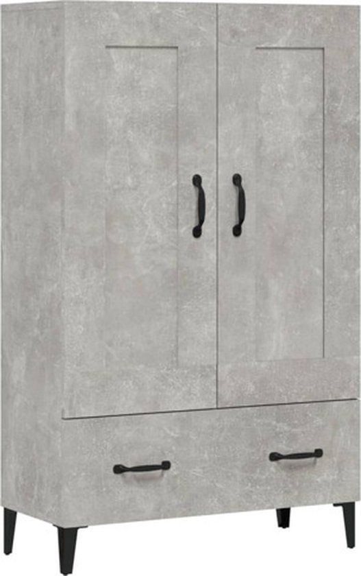 vidaXL Hoge kast 70x31x115 cm bewerkt hout betongrijs