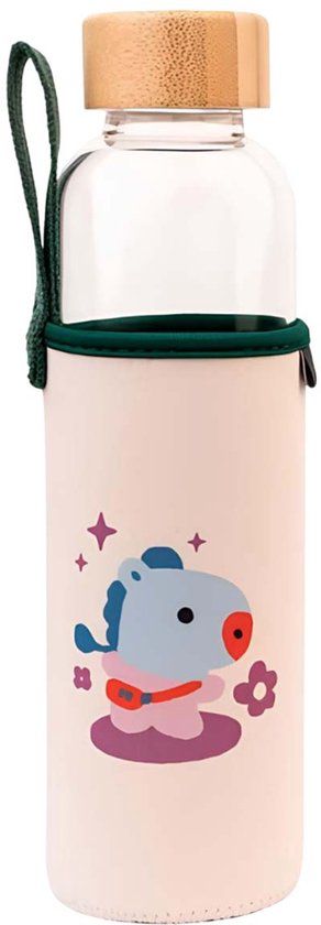 Erik® Bt21 Drinkfles Mang 500 Ml Glas Transparant/beige