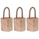 Merkloos / Sans marque Excellent Houseware Deurstopper Boomstam - 3x - teak hout - met draagtouw - 14 cm - natuurlijk wonen
