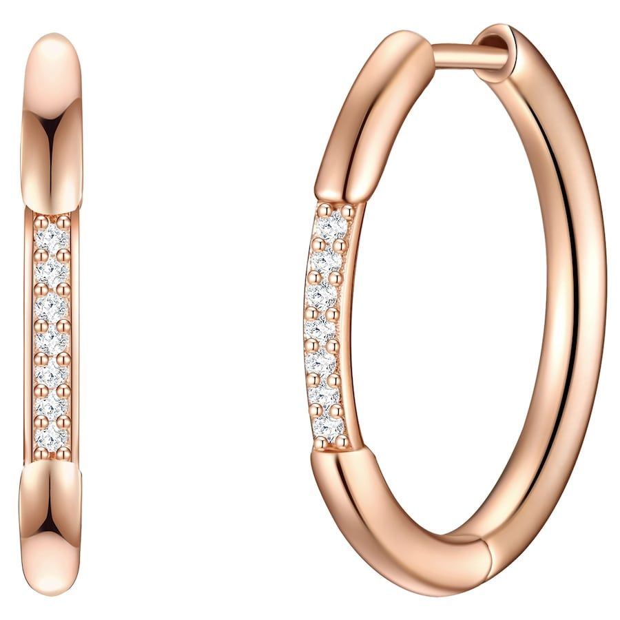 Glanzstücke München Zilveren creolen Sterling zilver Zirkonia in Roségoud Oorringen Dames