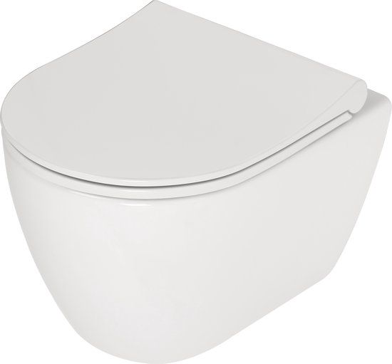 Plieger Lima Wandclosetpack Diepspoel Rimless met Softclose Closetzitting Wit