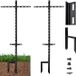 Merkloos T-posten Set van 2 - 130 cm hoog - Zwart met zware constructie