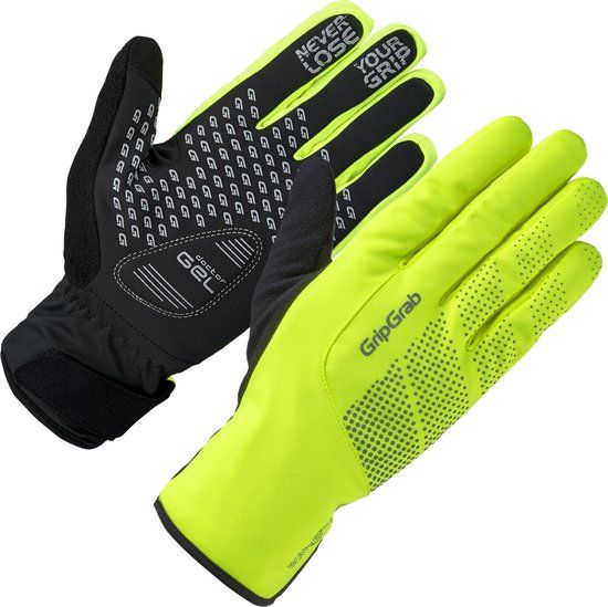 GripGrab Ride Waterproof Winter Hi-Vis Fietshandschoenen - Unisex - Geel Hi-Vis - Maat XXL
