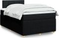 Maison Exclusive - Sommier à lattes de lit avec matelas noir 120x200 cm tissu