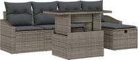 vidaXL - Tuinbank - Set - 6 - st - poly - rattan