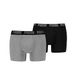 Puma Heren Boxershorts Everyday 2 Pack Grijs/Zwart Maat XL