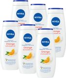 NIVEA Orange & Avocado Oil Douchegel - Vitamine C - Arganolie - Huidverzorging - Douchecrème - 6x 250 ml