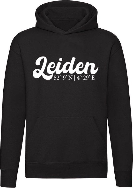 Sol's Leiden Coordinaten Hoodie Zwart 4XL Unisex Katoen