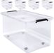 Deuba Opbergbox - Set van 4 Kunststof 60L 58x39x35cm - Transparant