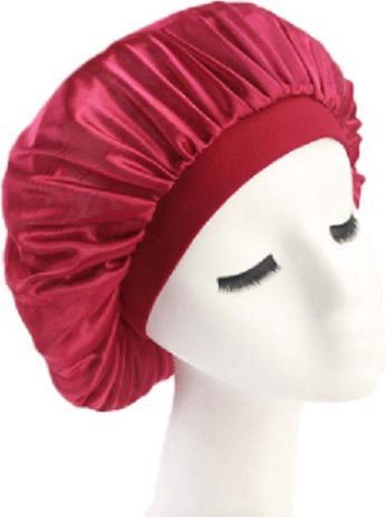Satijnen slaapmuts voor dames - Rood