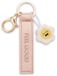 NICI sleutelhanger Feel good imitatie leren band roségoud 10cm met bloem