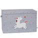 Love it Store it Opbergdoos met Deksel - Stoffen speelgoedkist - Stevig en extra stabiel - Grijs met eenhoorn - 62x38x39 cm