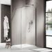 Fortifura Galeria Inloopdouche - 140x200cm - afgeronde glaswand - rechts - ribbel glas - wandarm - PVD - geborsteld gunmetal (antraciet)