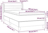 vidaXL Boxspring met matras stof crèmekleurig 90x190 cm