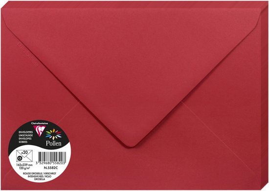 Pollen by Clairefontaine C5 Envelop, Wit, Papier, 20 Vel