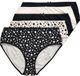 Ulla Popken - Dames - Midislips set van 5 dalmatiërpatroon/effen - Poeder - Maat 46+