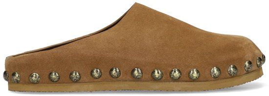Sacha - Dames - Taupe suède clogs met studs - Maat 41
