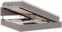 vidaXL LED-opbergbed met matras Taupe 180 x 200 cm Stof