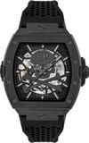 Philipp Plein The $Keleton Frosted PWJFA1125 Horloge - Siliconen - Zwart - Ø 44 mm