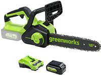 Greenworks Greenworks accu kettingzaag G24CS30 (Li-Ion 24V 7,8m/s kettingzaag 30cm zwaardlengte automatische kettingsmering 160ml olietankvolume met 4Ah accu en oplader)